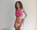 Crochet Sequin Siren Drape Top — Fuchsia